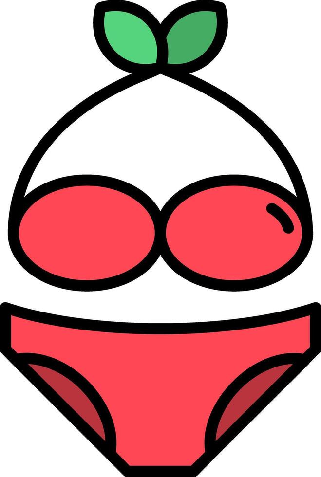 Bikini Line Filled Icon vector
