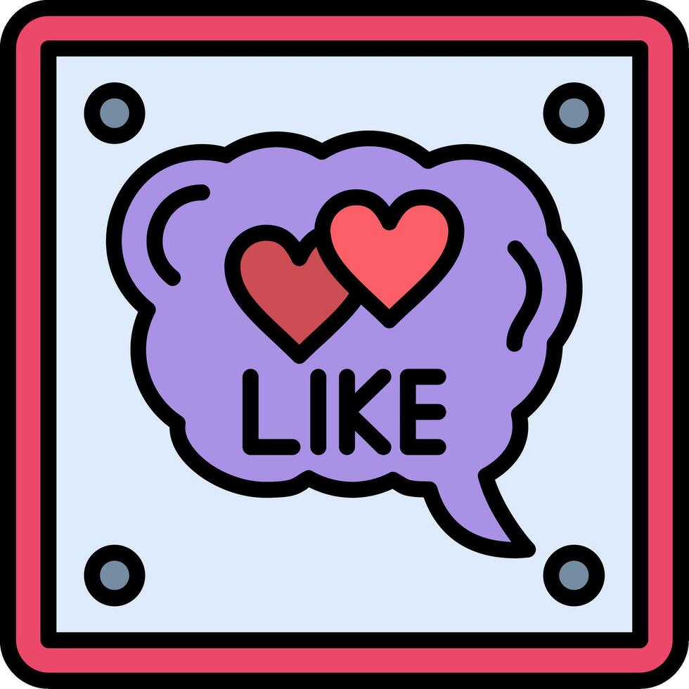 Like Line Filled Icon vector