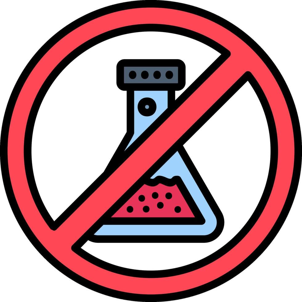 No Chemical Line Filled Icon vector