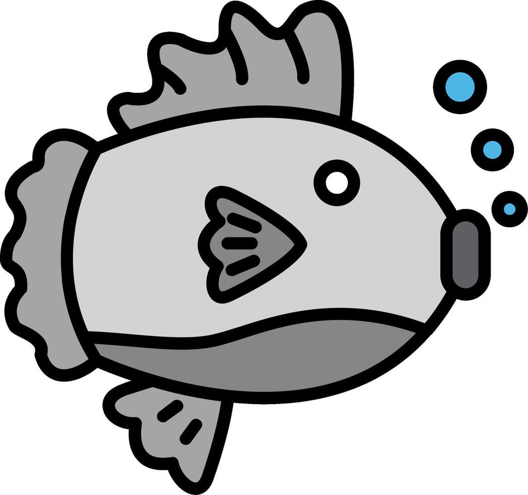 Sunfish Line Filled Icon vector