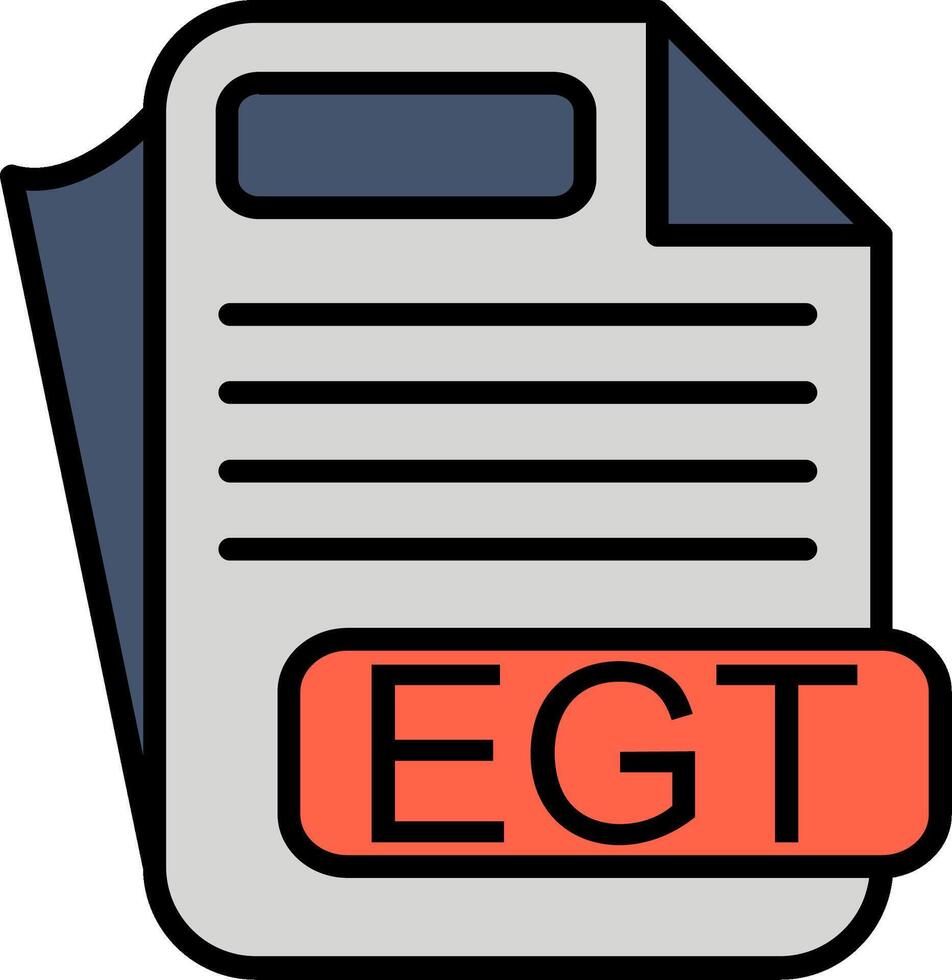 EGT File Format Line Filled Icon vector