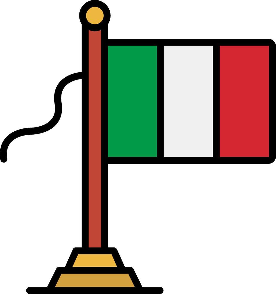 Italy Flag Line Filled Icon vector