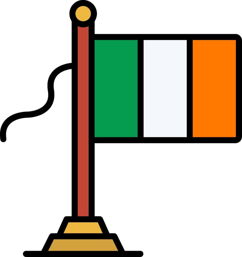 Ireland Flag Line Filled Icon vector