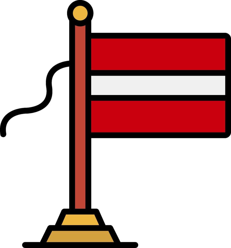 Latvia Flag Line Filled Icon vector