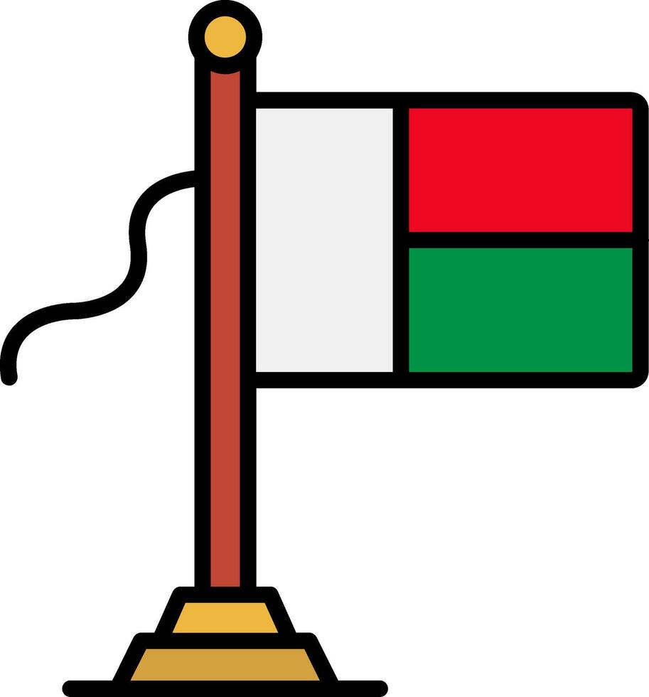 Madagascar Flag Line Filled Icon vector