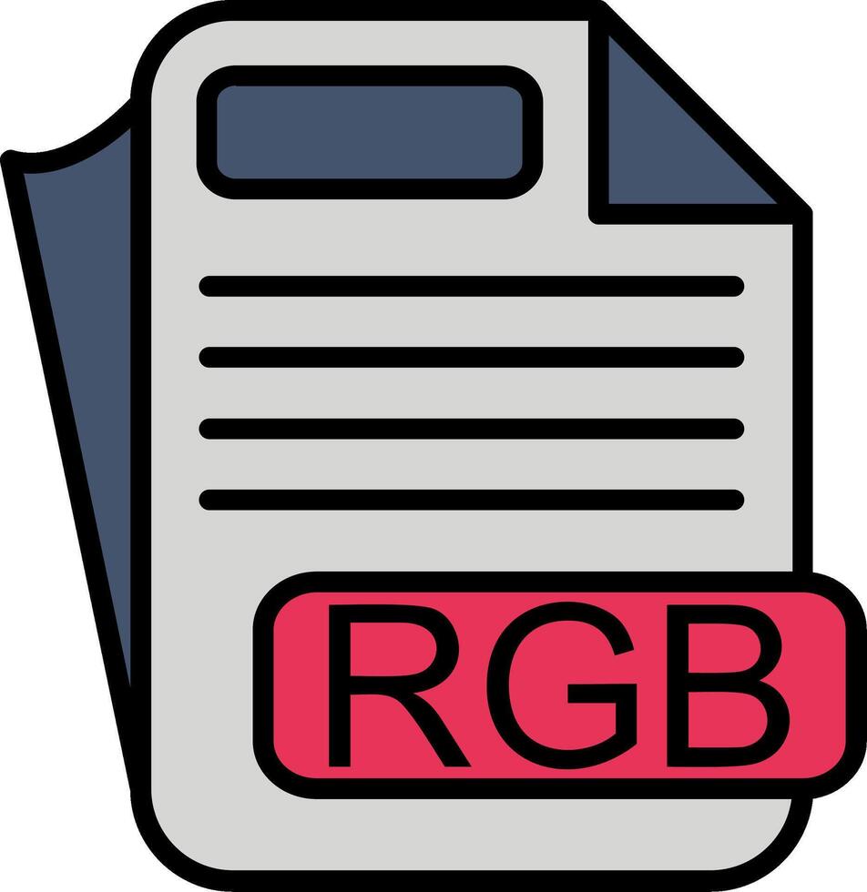 RGB File Format Line Filled Icon vector