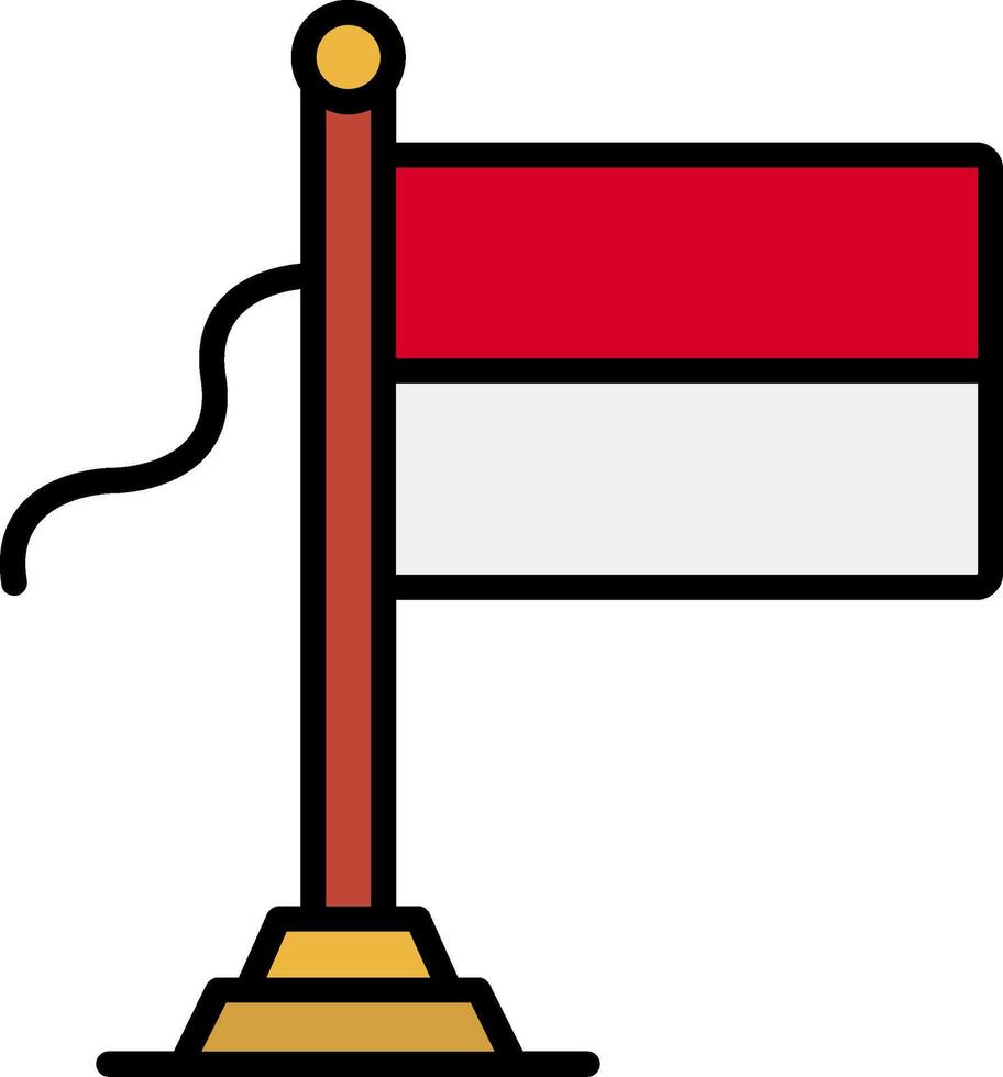 Monaco Flag Line Filled Icon vector