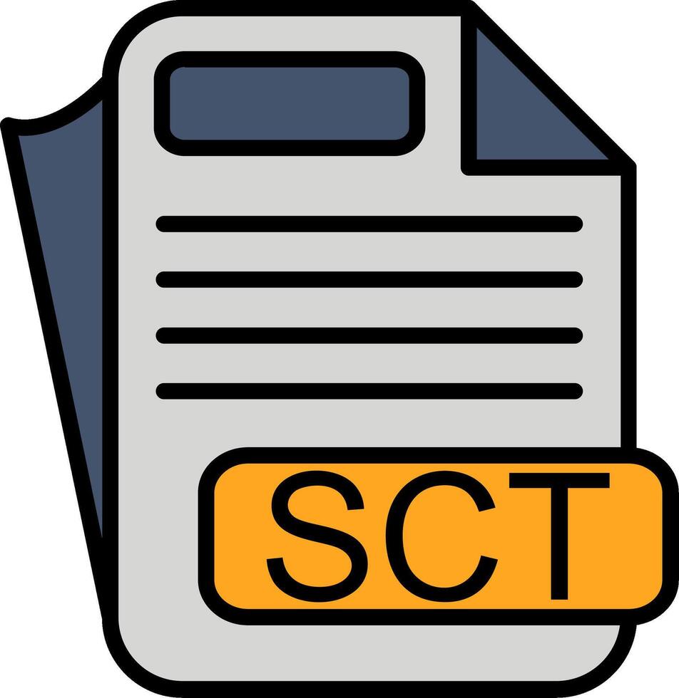 SCT File Format Line Filled Icon vector