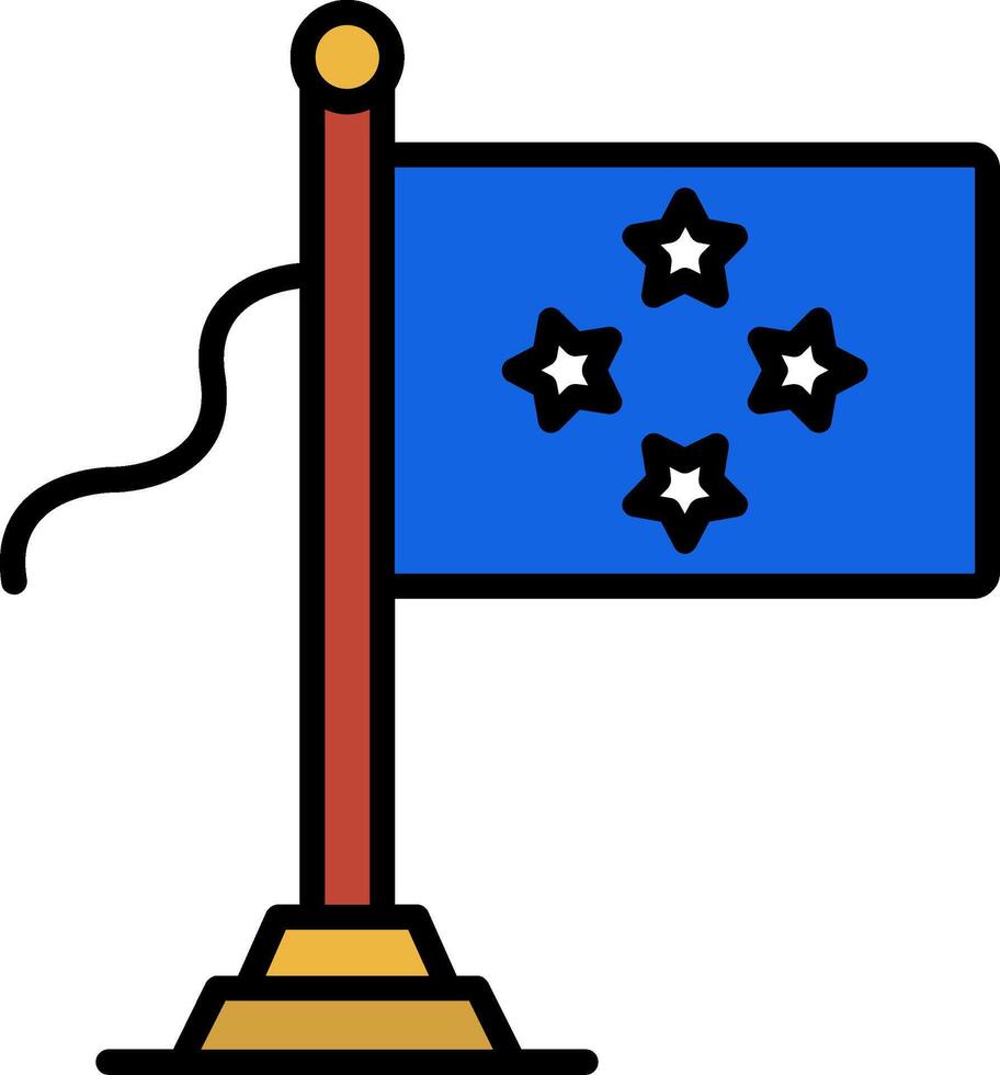 Micronesia Flag Line Filled Icon vector