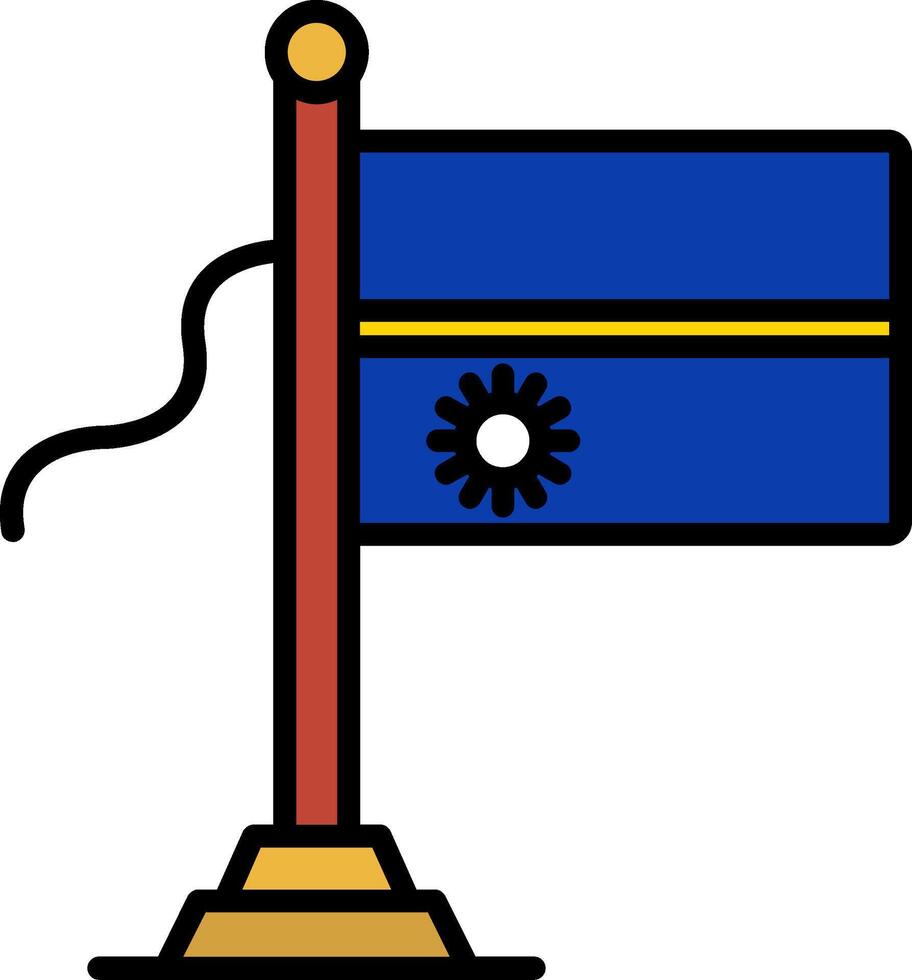 Nauru Flag Line Filled Icon vector