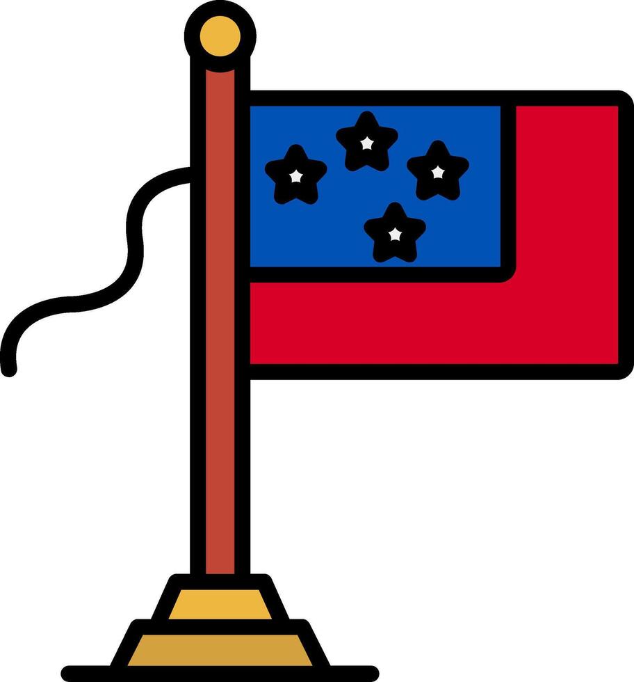 Samoa Flag Line Filled Icon vector
