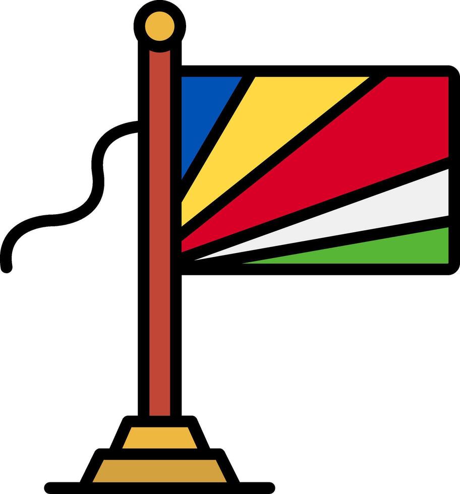 Seychelles Flag Line Filled Icon vector