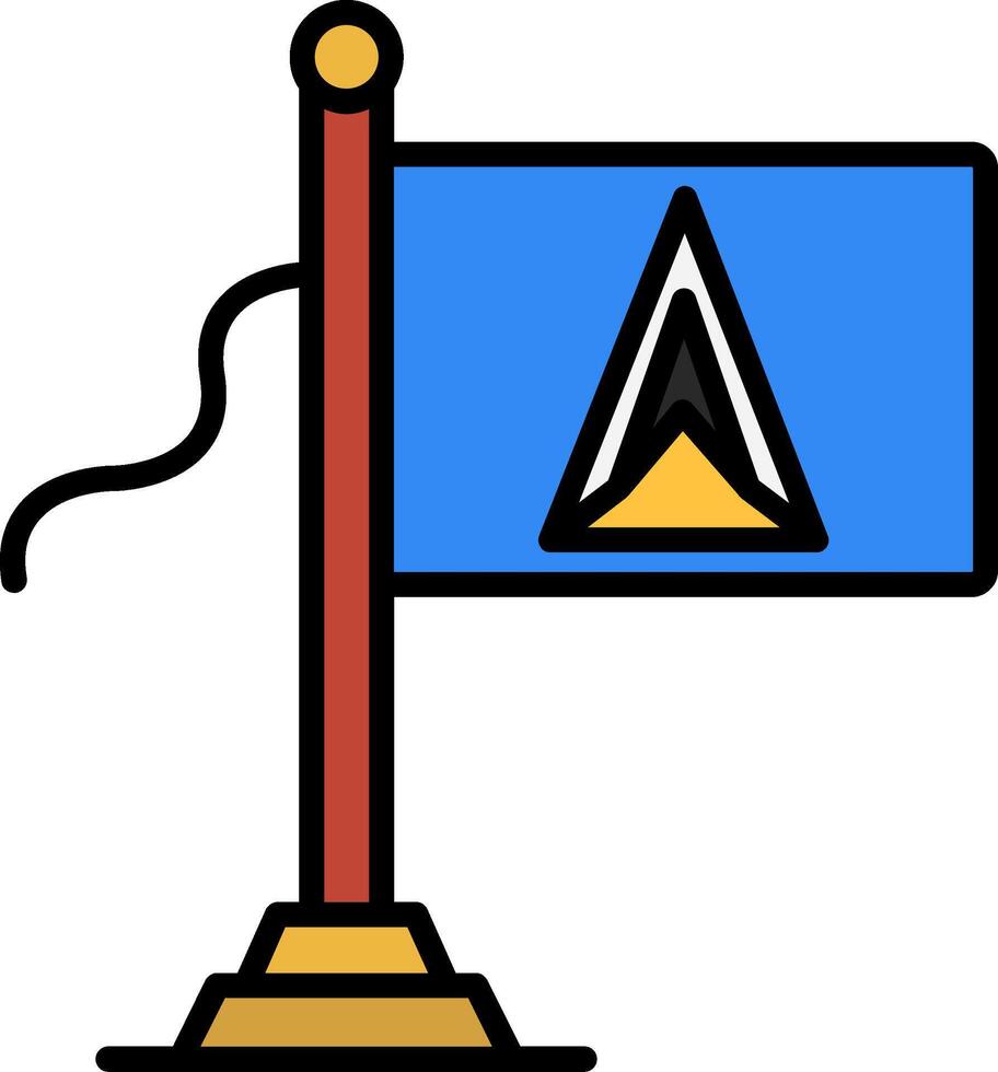 St Lucia Flag Line Filled Icon vector