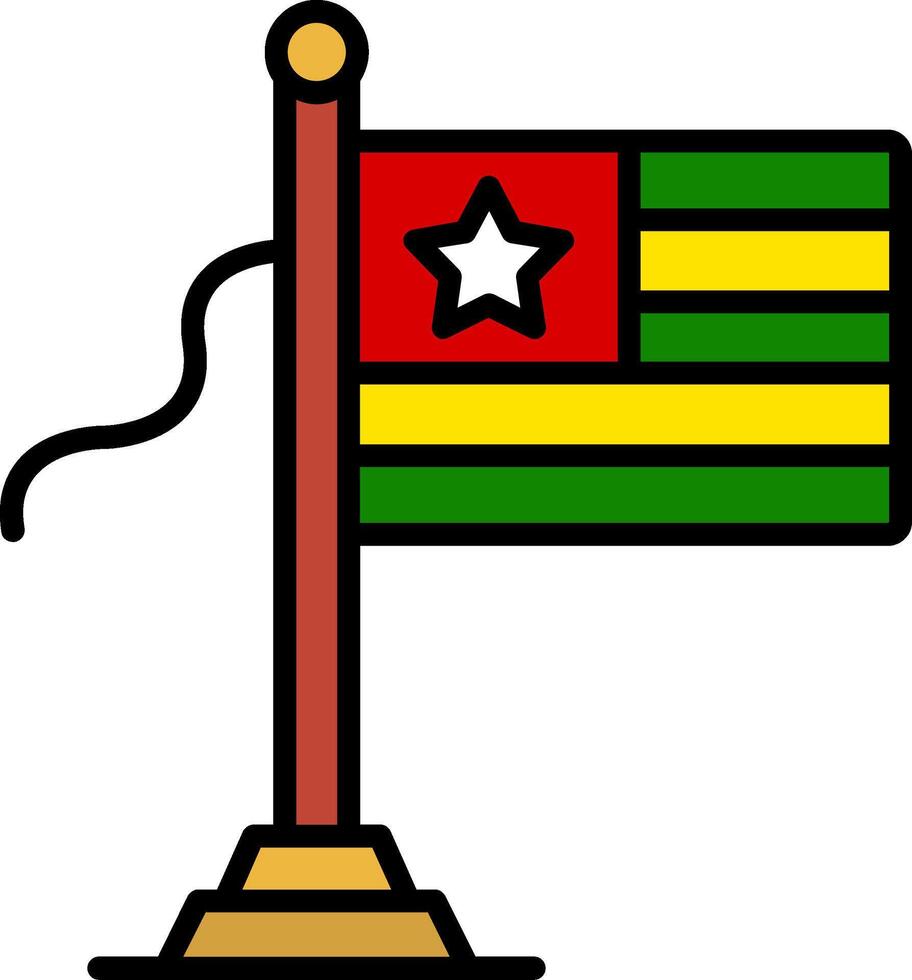 Togo Flag Line Filled Icon vector