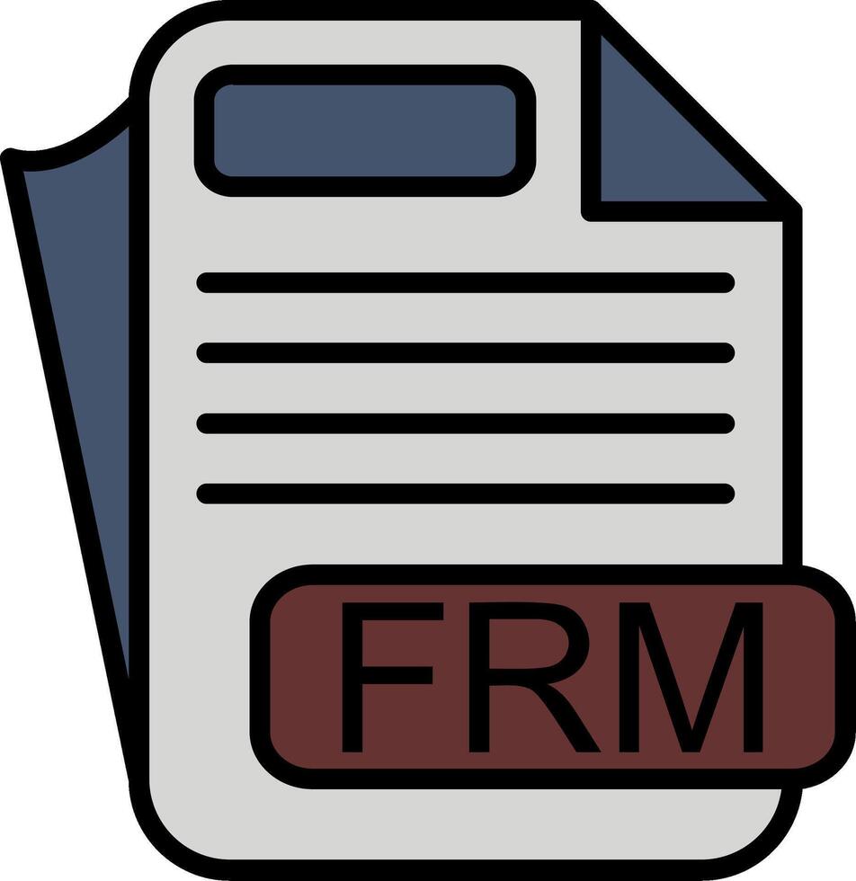 FRM File Format Line Filled Icon vector