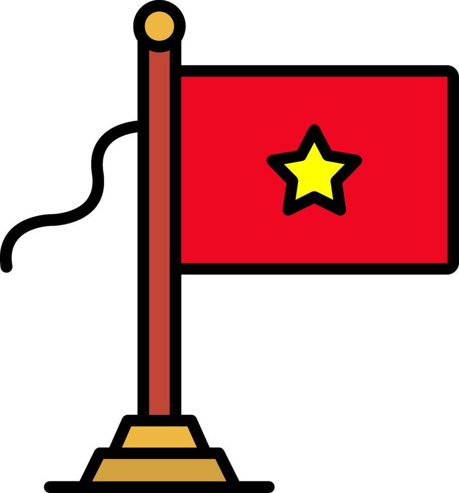Vietnam Flag Line Filled Icon vector