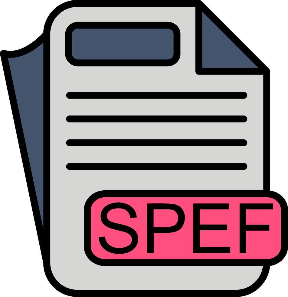 SPEF File Format Line Filled Icon vector