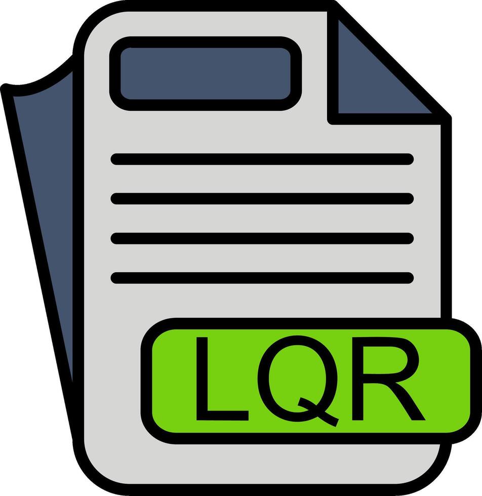 LQR File Format Line Filled Icon vector