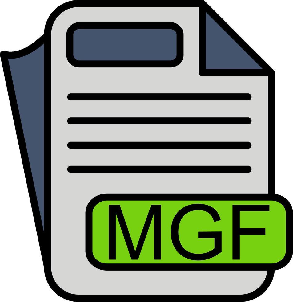 MGF File Format Line Filled Icon vector