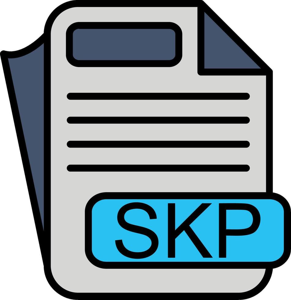SKP File Format Line Filled Icon vector