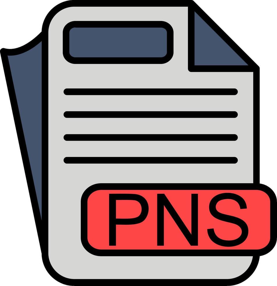 PNS File Format Line Filled Icon vector