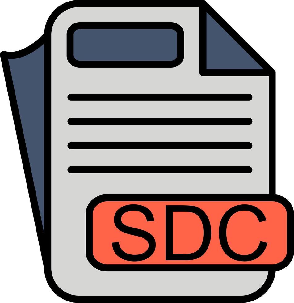 SDC File Format Line Filled Icon vector