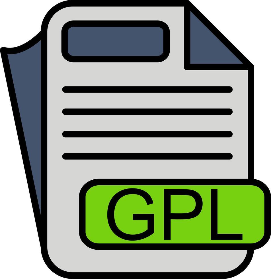 GPL File Format Line Filled Icon vector