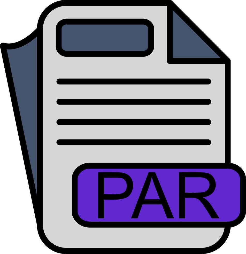 PAR File Format Line Filled Icon vector