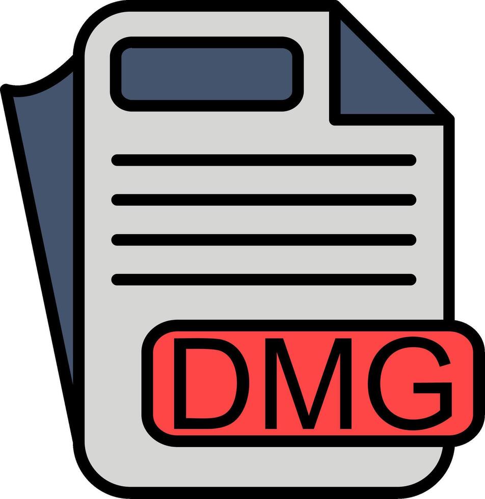 DMG File Format Line Filled Icon vector