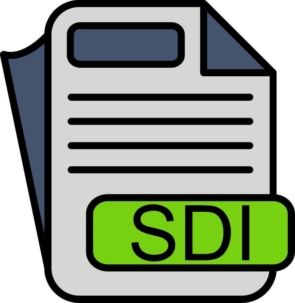 SDI File Format Line Filled Icon vector