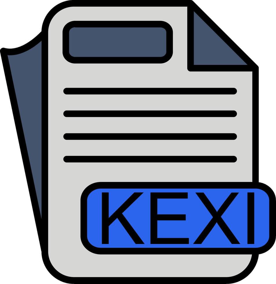 KEXI File Format Line Filled Icon vector