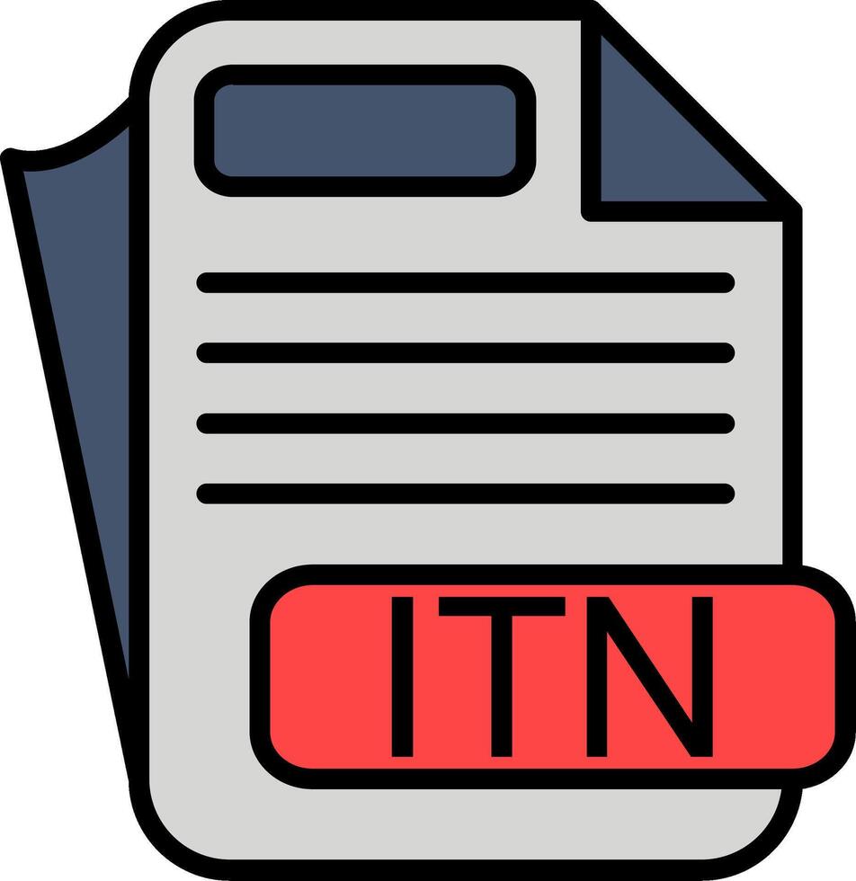 ITN File Format Line Filled Icon vector