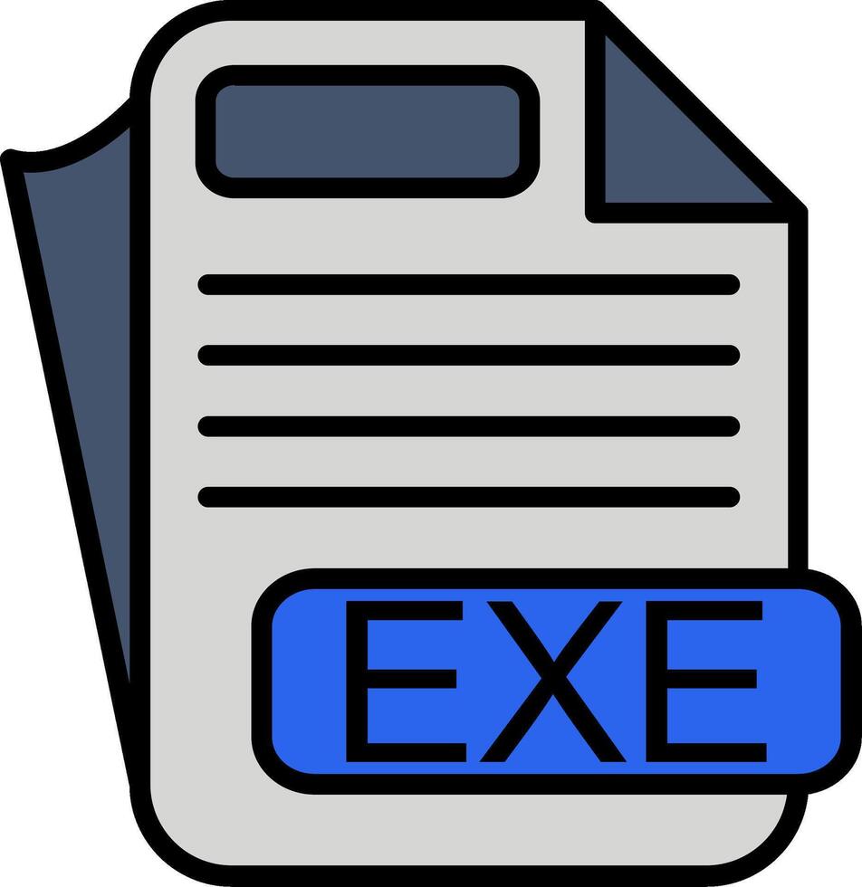 EXE File Format Line Filled Icon 53802121 Vector Art at Vecteezy