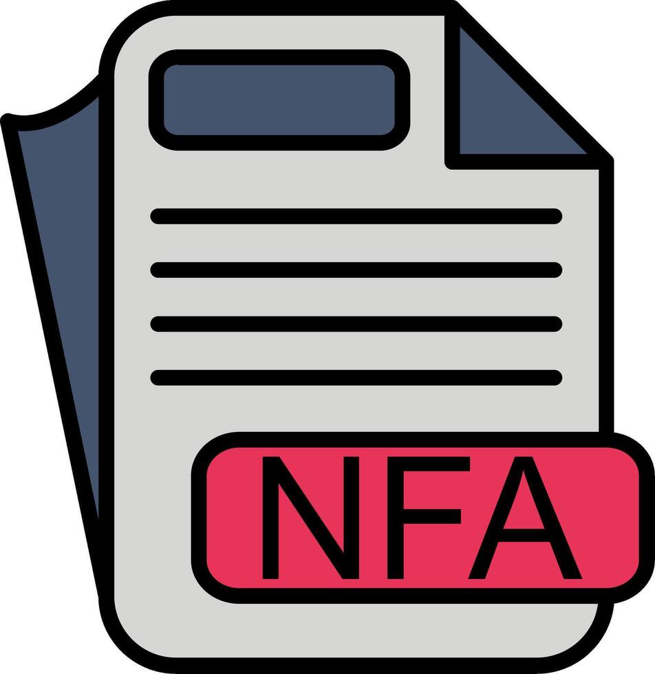 NFA File Format Line Filled Icon vector