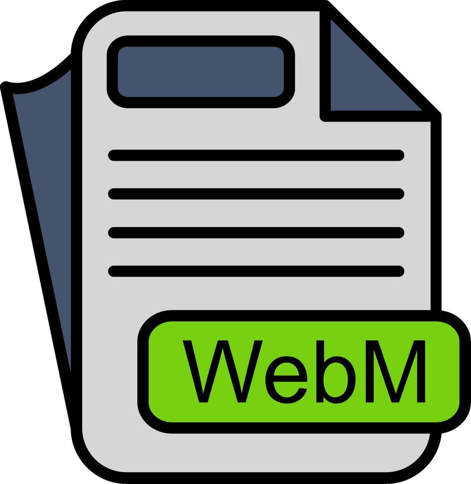 WebM File Format Line Filled Icon vector