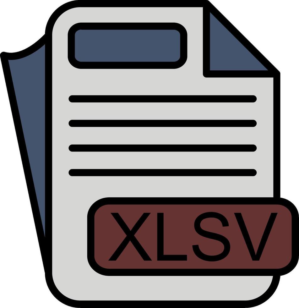 XLSV File Format Line Filled Icon vector