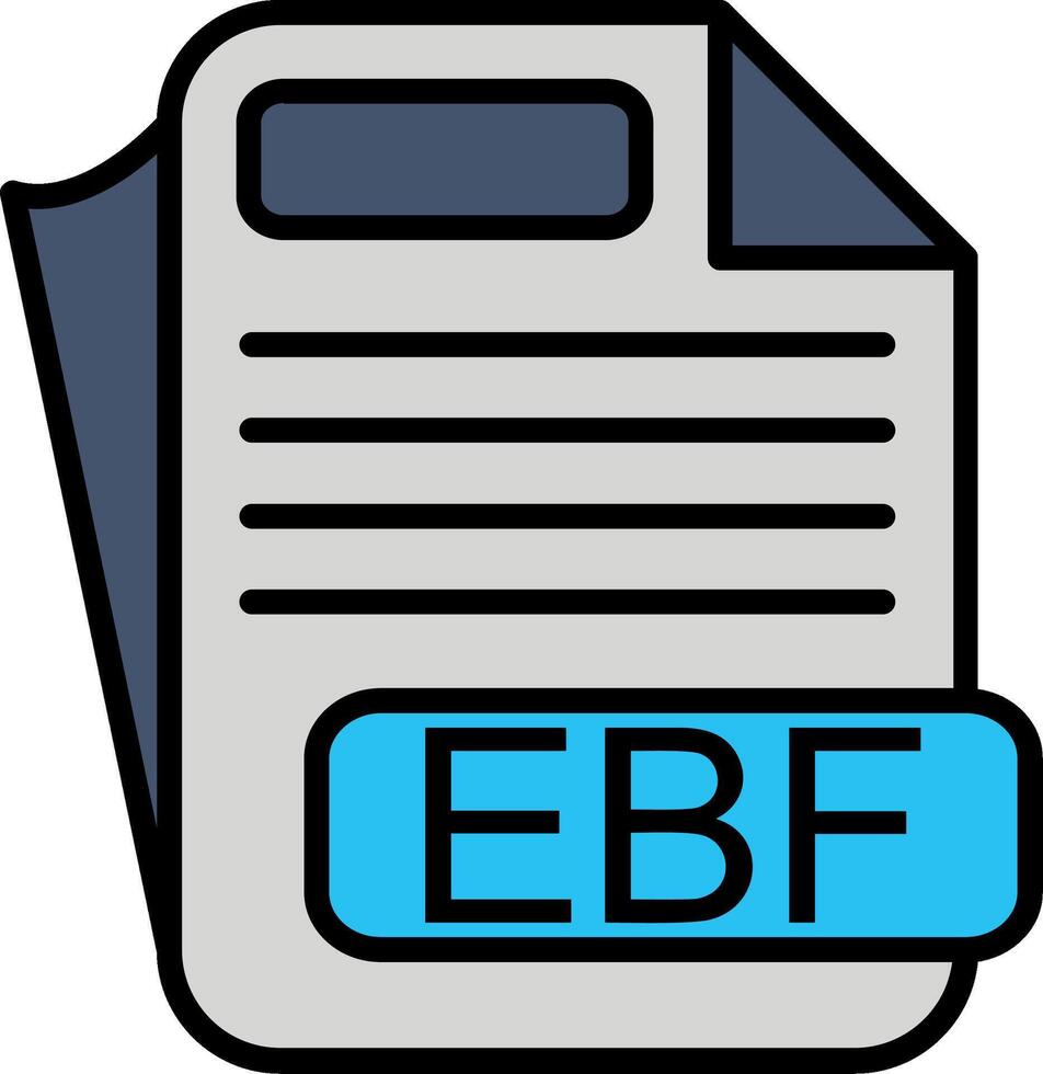 EBF File Format Line Filled Icon vector