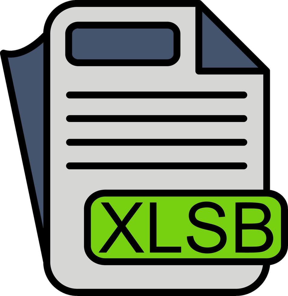 XLSB File Format Line Filled Icon vector
