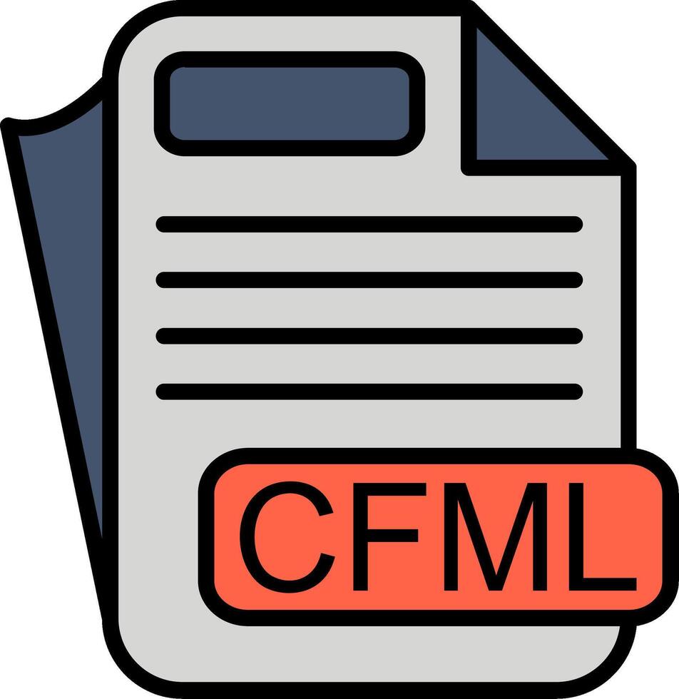 CFML File Format Line Filled Icon vector
