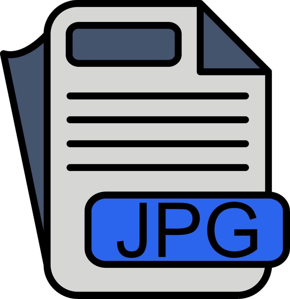 JPG File Format Line Filled Icon vector