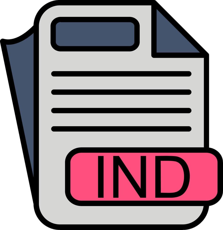 IND File Format Line Filled Icon vector
