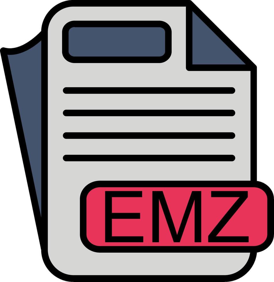 EMZ File Format Line Filled Icon vector