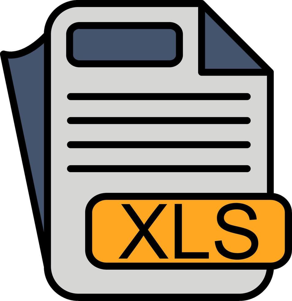 XLS File Format Line Filled Icon vector