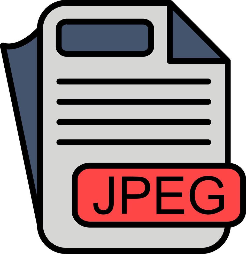 JPEG File Format Line Filled Icon vector