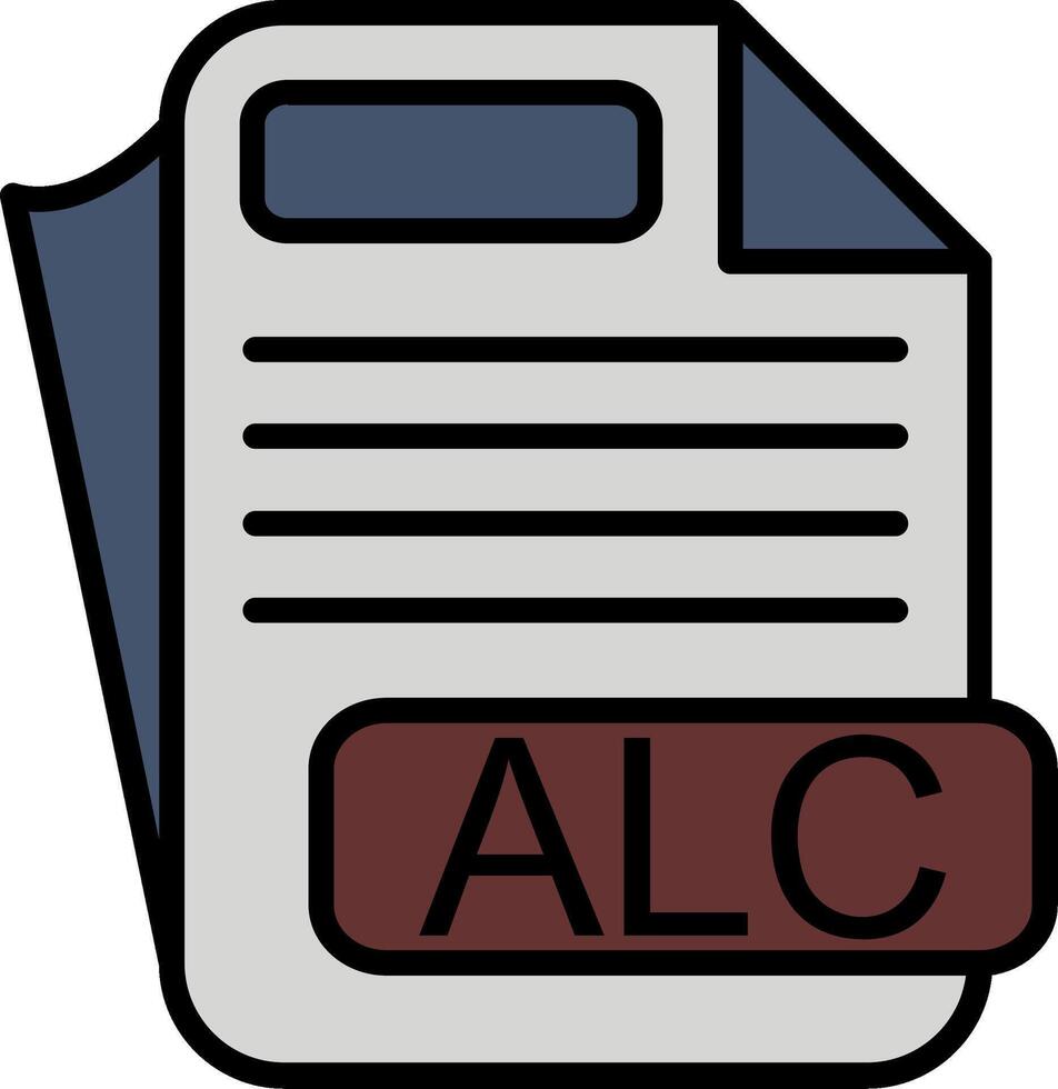 ALC File Format Line Filled Icon vector
