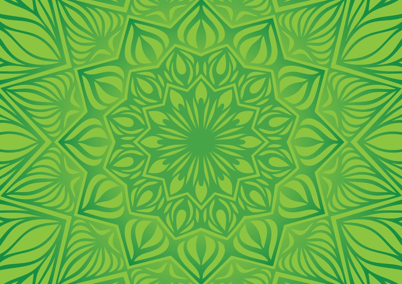 Green plant soft art mandala flower pattern background vector