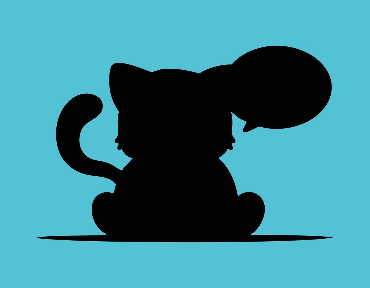a cat is sitting with a speech bubble in front of it vector
