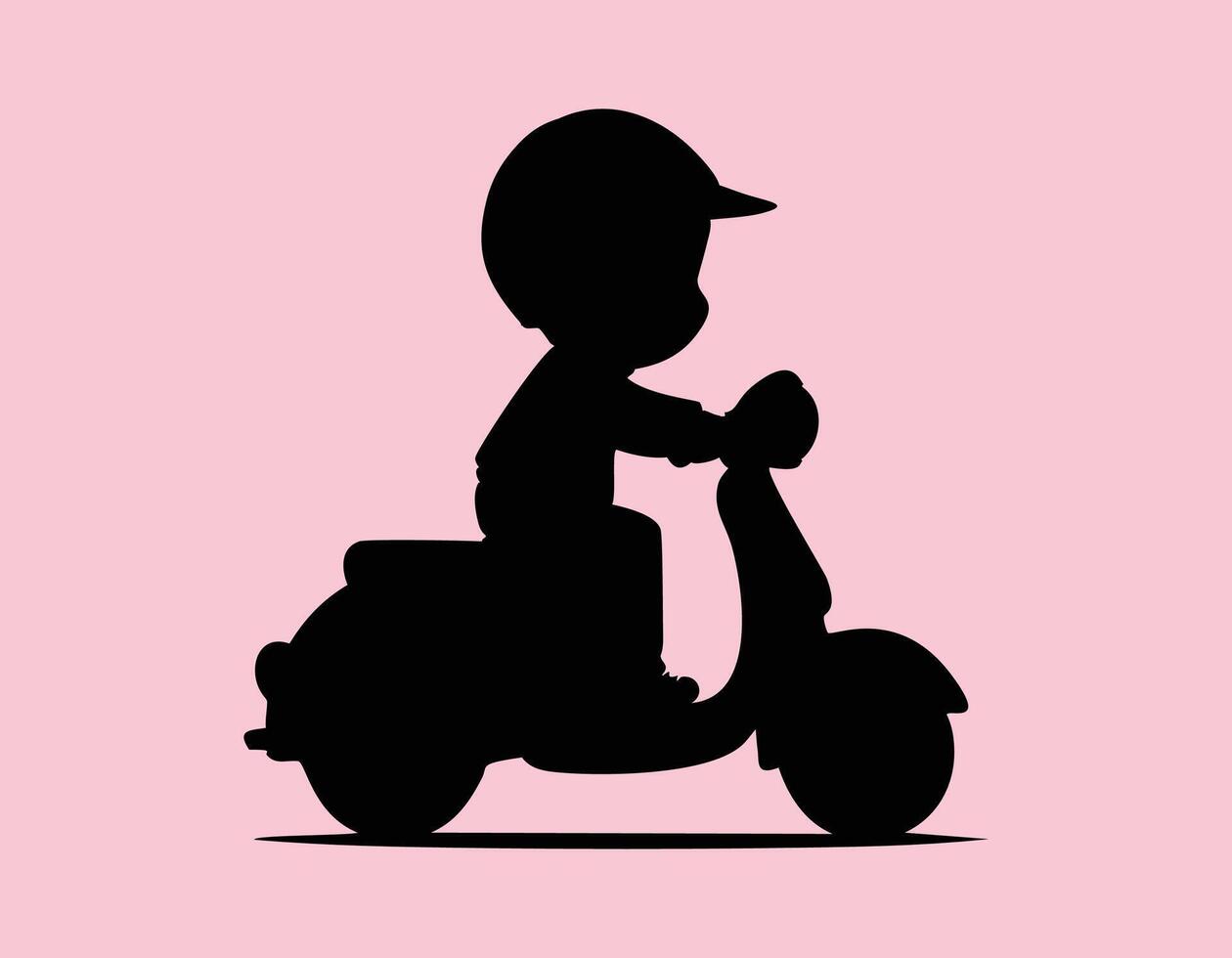a silhouette of a person riding a scooter vector
