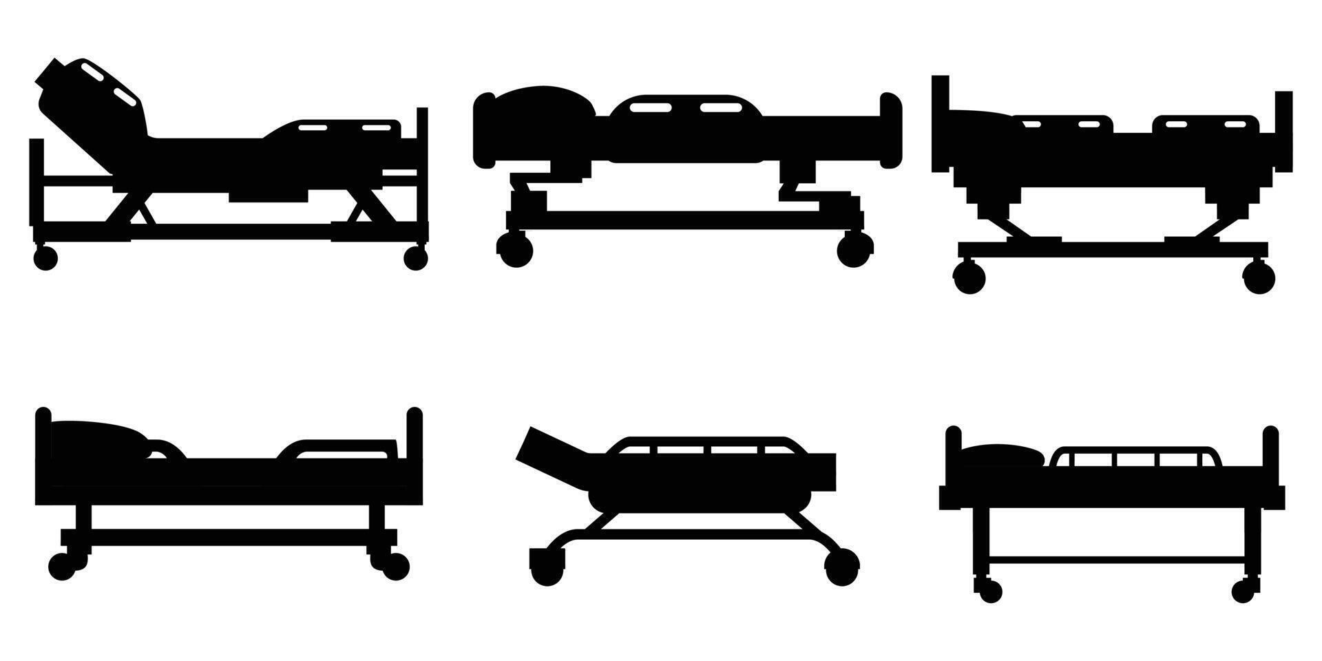 Hospital Bed Silhouette in a Medical Setting vector