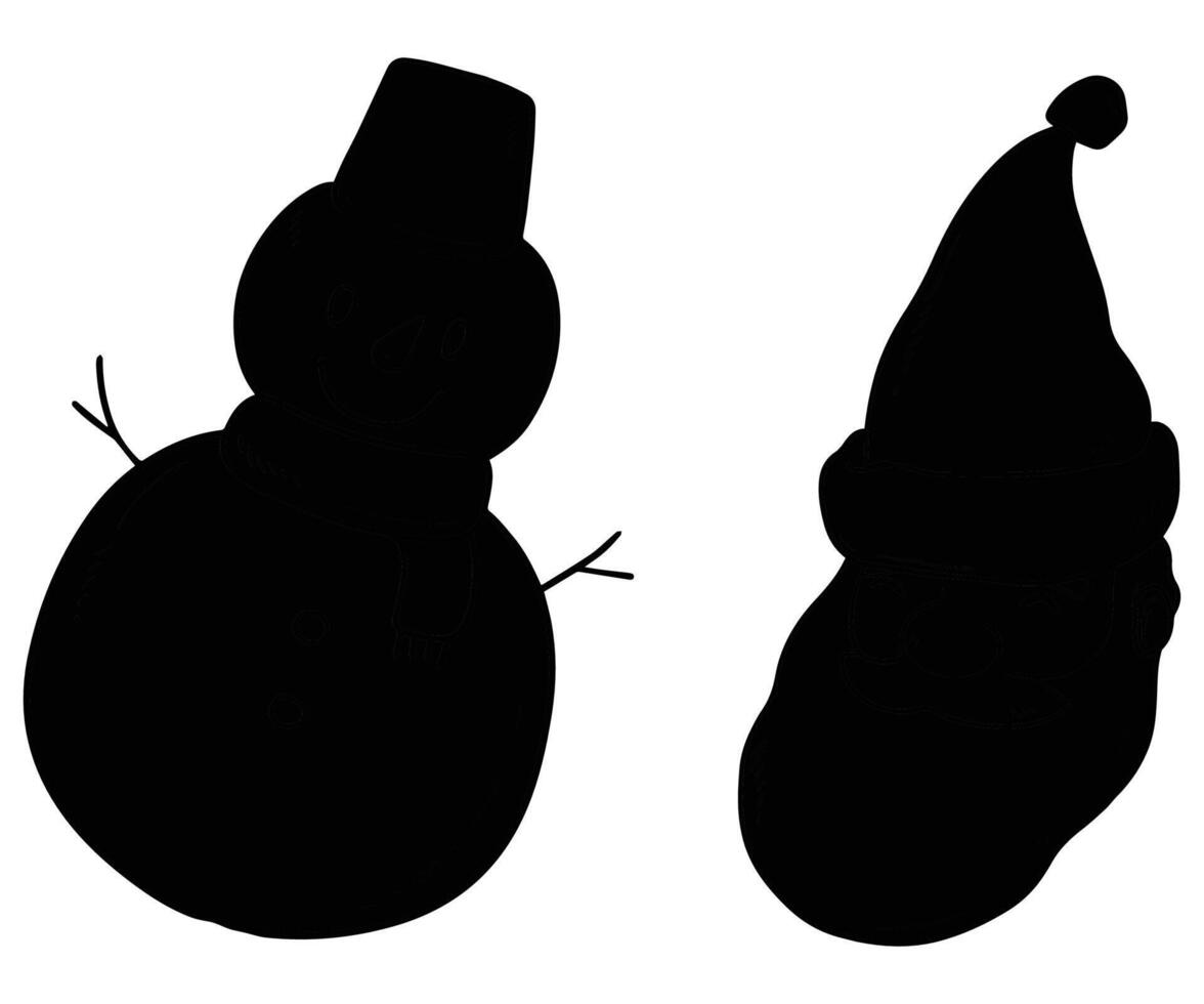 Christmas Snowman Silhouette Illustration vector